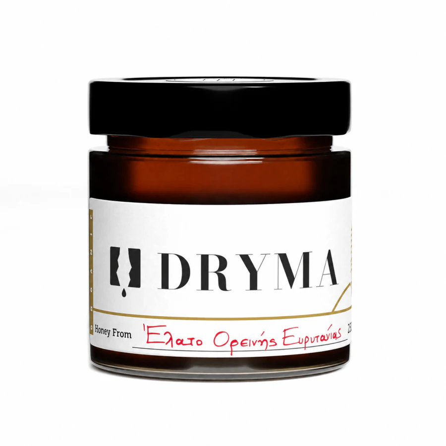 DRYMA Evritania Mountains Fir Tree Organic Honey jar