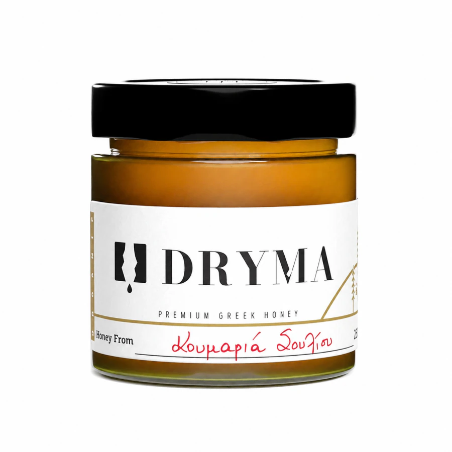 DRYMA Souli Mountains Arbutus Organic Honey jar